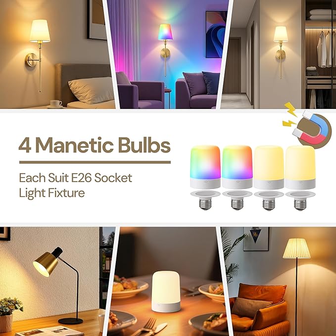 DORESshop Upgraded 4 Rechargeable Bulbs Battery Operated Wall Sconce Set of 2, 15 Color Wireless Wall Sconces Set of 2, Sconce Wall Decor Set of 2 for Bedroom, Living Room, Brushed Gold 24.6in