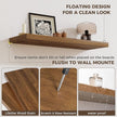 Fun Memories Small Floating Shelves for Wall - 8 Inch Square Wall Shelves with Invisible Brackets, Walnut Shelves for Bathroom, Living Room, Bedroom, and Kitchen Decor, Set of 3