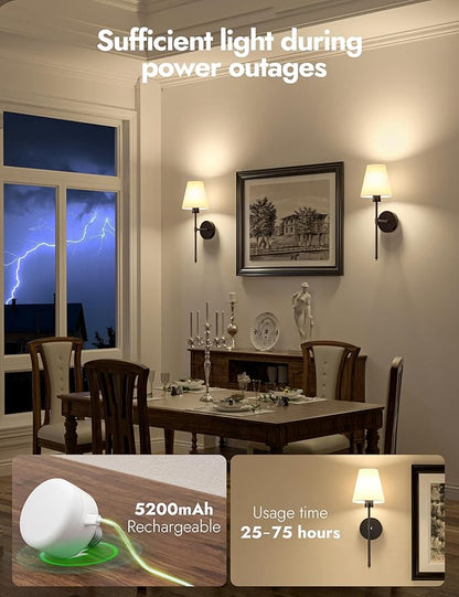 VOLISUN Battery Operated Wall Sconces Set of Two, Wireless Wall Sconces with Remote and Dimmable Bulbs, 9 Colors Battery Powered Wall Lights, Black Rechargeable Wall Lamps for Bedroom (19.7 inch)