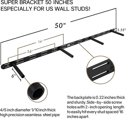 Walnut Floating Shelves 60 inch Long for Wall,Heavy Duty Rustic Wood Wall Mounted Shelves for Living Room Kitchen 8-inch deep Set of 1,with Sturdy Metal Hidden Bracket