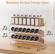 MUDEELA Clear Spice Rack Organizer for Cabinet, 3 Tiered Vertical Spice Shelf, Wooden Seasoning Organizer for Countertop, Kitchen, Pantry, Freestanding, 13.3