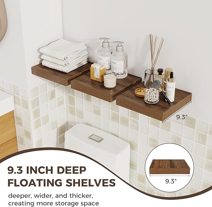 Fun Memories Square Floating Shelves for Wall, 9.3