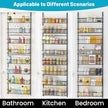 8-Tier Pantry Door Oragnizer, Over The Door Pantry Organizer Rack and Storage, Hanging Spice Rack Shelves Door, Home Office Laundry Room Bathroom & Kitchen Organization Essentials Metal