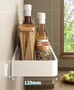 SEIDO Space-Saving Kitchen Utensil Holder | No-Drill Shelf Organizer | Wall Mount Spice Rack with Hooks & Bar for Bathroom | Space Aluminum | 24 Inch Long | White