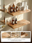BATODA 17” Acacia Live Edge Floating Shelves, Wooden Floating Shelves for Wall - Set of 2 Floating Book Shelves, Book Shelf for Wall - Mounted Shelf, House Decor with Hardware (Natural Color)
