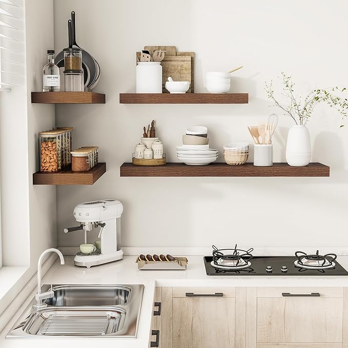 Vivelove 12 Inch Deep Floating Shelves for Wall, 24
