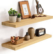 Marsmiles 30 Inch Floating Shelves | 9.3 Inch Deep Natural Wood Wall Shelves Set of 2 | Rustic Reclaimed Wood Shelves for Room Wall | Farmhouse Floating Shelves for Living Room Bathroom