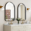 GLSLAND 20”x30“ Arched Bathroom Mirror - Black Aluminum Alloy Framed Wall Mirror, Arch Matted Vanity Mirror for Bedroom, Entryway Home Decor