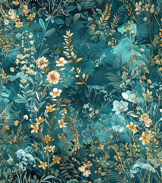 Floral Peel and Stick Wallpaper Green Flower Contact Paper 16.9inch x 196.8inch Botanical Self Adhesive Wallpaper for Bedroom Bathroom Vintage Decorative Cabinet Removable Paper Vinyl Roll