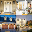 2 Pack Porch Lights Outdoor Wall Sconce, Outdoor Light with GFCI Outlet, Waterproof Exterior Wall Lantern Light Fixtures, Anti-Rust Wall Lamp with Clear Glass for Patio Doorway Garage- Black