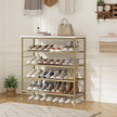 SUOERNUO Shoe Rack Organizer 5 Tier for Closet Entryway Free Standing Metal Storage Shoe Shelf with MDF Top Board，Gold