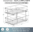 2 Set, 2 Tier Clear Organizer with Dividers for Cabinet, Shlef, Counter - MultiUse Slide-Out Storage Container - Kitchen, Pantry, Medicine Cupboard Bins, Bathroom, Vanity Makeup, Under Sink Organizing
