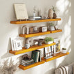 Marsmiles 36 Inch Wood Floating Shelves | Rustic Honey Oak Wall Shelves Set of 2 | 36