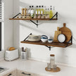 Floating Shelves, 12 Inch Deep Rustic Wood Wall Storage, 36W x 12D Wall Shelves Set of 2, Heavy Duty Metal Brackets, Large Industrial Book Shelf for Living Room, Kitchen, Bedroom, Walnut