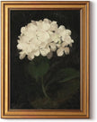 HUARCEY Gold Framed Vintage Wall Art for Living Room, Flowers Painting Canvas Prints Shelf Decor for Kitchen, Aesthetic Bedroom Wall Art, Christmas Gifts for Friends Family (White Hydrangea 12