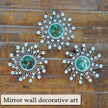 Mirror Wall Decor Metal Sun Mirror Home Decoration Wall Art Decorative Suitable for Living Room Bedroom Bathroom Entryway