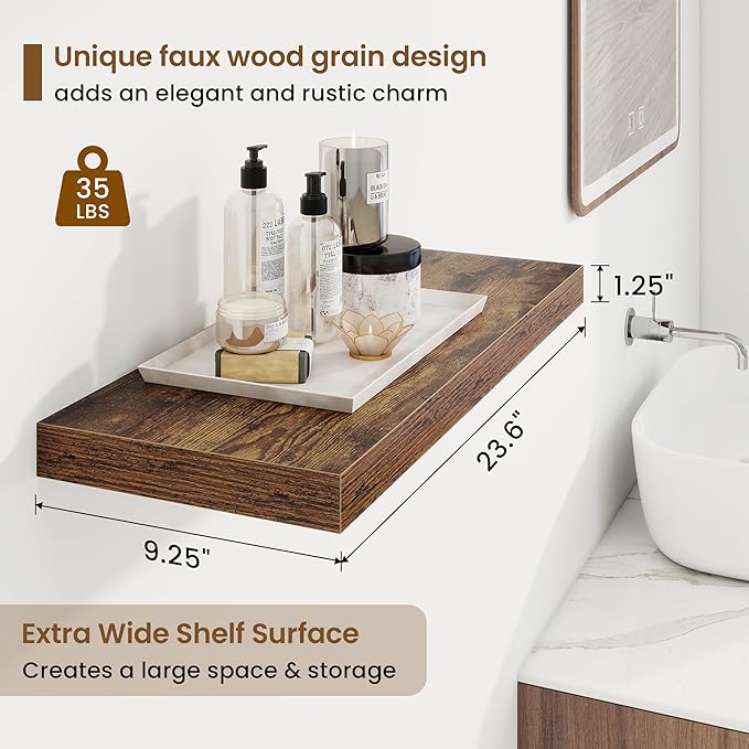 Marsmiles 24in Floating Shelves for Wall, 24
