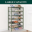 Smiry Bamboo Shoe Rack for Closet, 6 Tier Wooden Stackable Shoe Organizer, Free Standing Shoes Storage Shelf for Entryway, Front Door Entrance, Green