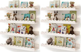 Shario Nursery Book Shelves, 8-Pack White Floating Shelves for Wall Kids, Scalloped Shelves, Wall Book Shelves for Bedroom Kids, Toddler Room, Baby Room, Nursery Decor