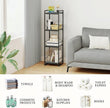 BYFU 4 Tier Bathroom Storage Open Shelf, Freestanding Metal Corner Storage Rack Shelving Unit for Bathroom Kitchen Living Room Hallway, Grey