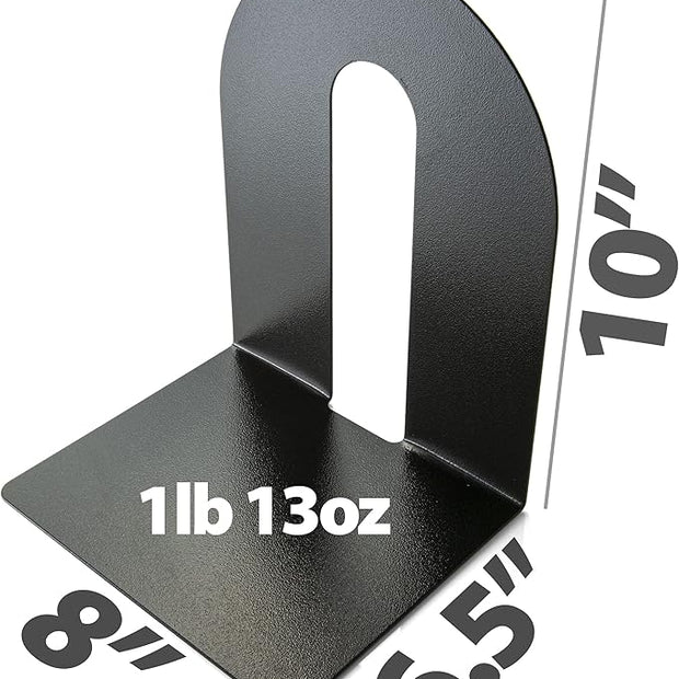 Officemate Bookends, Heavy Weighted 10-inch Steel, Black (93182) (Pack of 6)