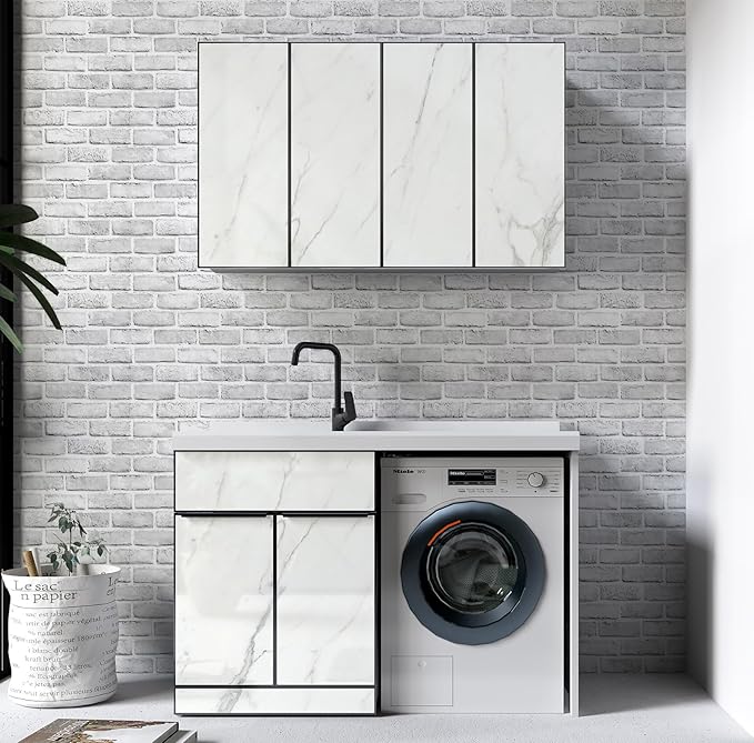 Hopeak White Brick Wallpaper Self-Adhesive Peel and Stick Wallpaper Waterproof and Removable Good for Home Decoration and Furniture Renovation 35.4 x 196 Inch