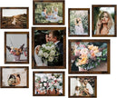 LUCKYLIFE Picture Frame Set 10-Pack, Gallery Wall Frame Collage with 8x10 5x7 4x6 Frames in Yellow Brown Finishes
