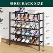 Smiry Bamboo Shoe Rack for Closet, 5 Tier Wooden Stackable Shoe Organizer, Free Standing Shoes Storage Shelf for Entryway, Front Door Entrance, Black
