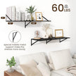 Fun Memories Floating Shelves for Wall, 12 Inch Deep Floating Shelves Set of 2, 36W x 12D Large Wall Shelf with Sturdy Metal Brackets for Living Room, Bathroom, Bedroom and Kitchen, Black