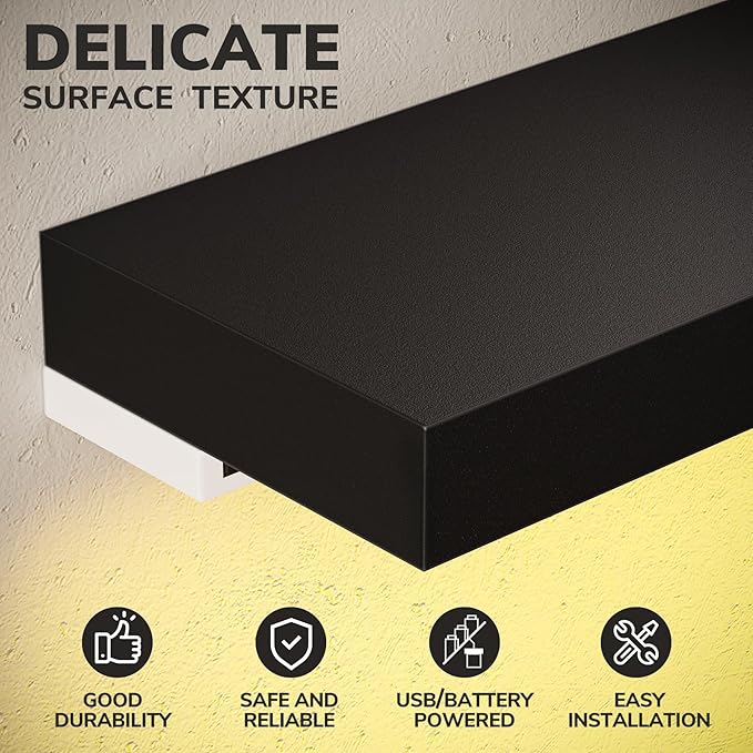 BAMEOS Floating Shelves with RGB LED, 31