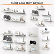 upsimples Floating Shelves for Wall, Wall Shelves for Decor Storage Set of 6, Wall Mounted Wood Shelf for Bedroom, Living Room, Bathroom, Kitchen, Picture Ledge Shelf, Rustic White
