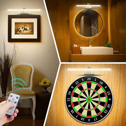 Picture Light,Picture Lights for Wall Cordless,13" Picture Lights with Timer and Dimmable,Battery Wall Lights for Display Gallery Painting Art Frame Portrait-AB