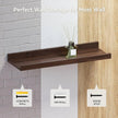 RICHER HOUSE 5 Set Floating Shelves for Wall Decor, Wall Mounted Book Shelf, Nursery Shelves Picture Ledge Shelf with Lip for Storage, Bedroom, Living Room, Bathroom - Walnut