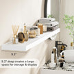 Fun Memories 55 Inch Floating Shelves - 9 Inch Deep Rustic Wooden Wall Shelves - Extra Deeper & Thicker Wall Mounted Storage Shelf for Living Room, Kitchen, Farmhouse - 55