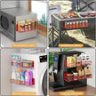 Magnetic Spice Rack for Refrigerator, 4 Pack 100% Metal Strong Magnet Fridge Shelves, Space Saving Spice Organizer, No Drilling Moveable Home Kitchen Laundry Room Storage Organization, Red