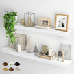 Fun Memories Floating Shelves for Wall, 48Inch Floating Shelves Set of 2, Hanging Shelf with Invisible Brackets, Wood Shelves for Living Room, Bedroom, Kitchen, White