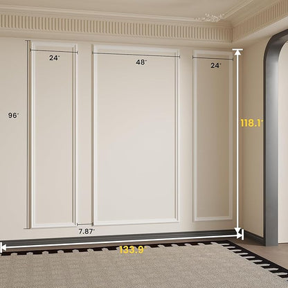 SmartStandard Pre-Cut Wall Molding Kit, 3-Frame Wainscoting Panels for Interior Wall Moulding Decor, Ready to Assemble Accent Panel