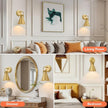 Gold Wall Sconce for Bathroom, Modern Vanity Light Fixtures, Wall Mount Lighting Farmhouse Wall Lights with 6 Inch Metal Lampshade for Bedroom Living Room Mirror Kitchen (Gold Metal, 1 Pack)