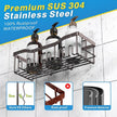 EUDELE 5-Pack Rustproof Stainless Steel Shower Caddy – No Drill Adhesive Bathroom Organizer with Large Capacity, Spacious Shower Shelves for Inside Shower, Kitchen & Home Decor Storage-XL Size