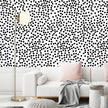 17.3”x120” Black and White Polka-Dot Wallpaper Self-Adhesive Contact Paper Moire Dot Peel and Stick Decorative Wallpaper Spots Contact Paper for Walls Bedroom Living Room Nurseryls