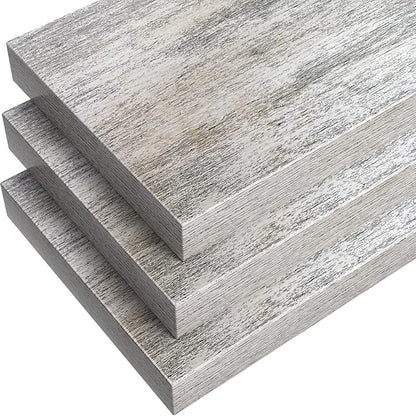Sorbus Floating Shelves - 3 Pack 16 Inch Rustic Wall Shelves for Bedroom, Kitchen, Living Room, Bathroom Shelves, Home Decor, Office - Floating Shelf for Trophy, Books, Frames, Toilet Paper