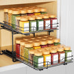 RCHYFEED Spice Organization for Cabinet,2 Tier Pull out Spice Rack Organizer for Inside Cabinets & Pantry, Slide out Heavy Duty Spice Shelf Rack for Kitchen Seasoning (11.5