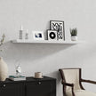Fun Memories Floating Shelves 48 Inch Long, 9.3 Inch Deep Classic Crown Molding Floating Shelves for Wall, Rustic Wooden Shelves for Wall Decor Bathroom, Kitchen, Office, (White, 1Pack)