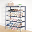 Smiry Bamboo Shoe Rack, 5 Tier Shoe Organizer for Entryway & Closet, Stackable Free Standing Storage Shelf for Shoes, Bags & Plants, Grey