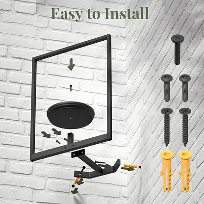 BXF Corner Wall Planters for Indoor Plants, 90 Degree Floating Shelves. Heavy Duty Mounted Holder, Minimalist Hanging Decor. Window Shelf Fits 4-7 Inch Pots (Black, Frame 3 Pack)