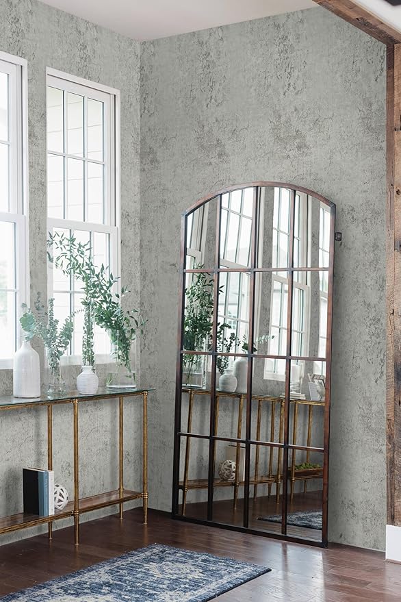Guvana Grey Concrete Wallpaper Peel and Stick Gray Cement Wallpaper Faux Textured Limewash Contact Paper Modern Self Adhesive Removable Wall Paper for Bedroom/Bathroom Accent Wall Decor 15.7"x197"