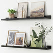 Picture Ledge Shelf, Floating Shelves Set of 2, 36 Inches Nursery Book Shelves for Toys Storage, Kids Bookshelf Wall Mounted for Living Room Bedroom Decor Books Photo Frames, Black