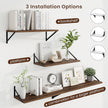 Axeman Deep Floating Shelves | 24 Inch Walnut Wall Shelves Set of 2 | 10 Inch Deep Wood Floating Shelves for Wall | 24