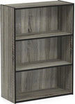 Furinno PASIR Book Shelf, 3-Tier Bookshelf, Storage Shelves Bookcase, 9.7 x 23.7 x 31.5, for Living Room, Bedroom, Home Office, French Oak
