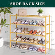 Smiry Bamboo Shoe Rack for Closet, 4 Tier Long Wooden Stackable Shoe Organizer, Free Standing Shoes Storage Shelf for Entryway, Front Door Entrance, Natural